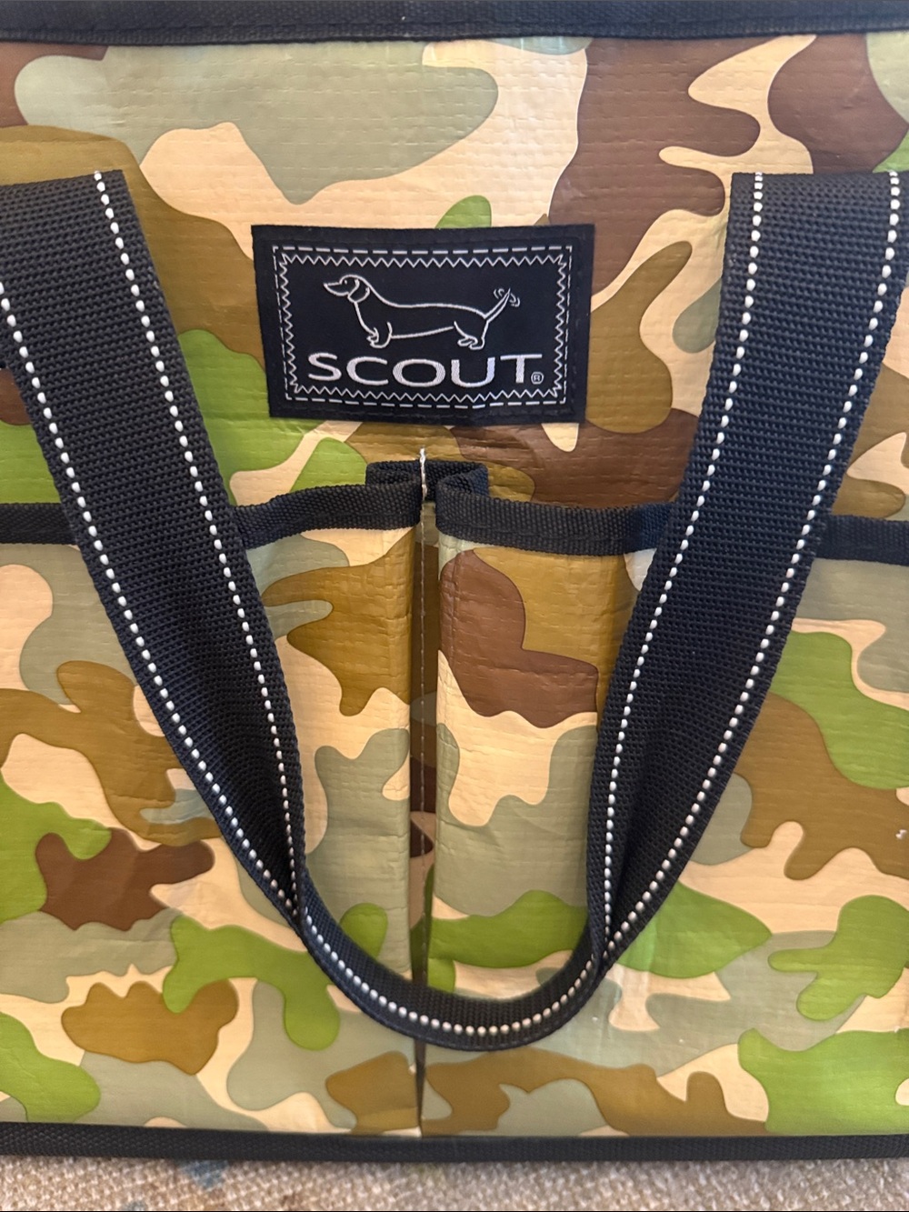SCOUT Camo Duffel Tote in Green and Brown - Picture 6 of 10